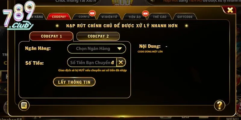 Giao dịch nạp rút tại cổng game hấp dẫn Giao dịch nạp rút tại cổng game hấp dẫn